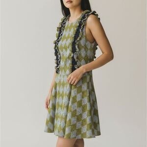 Chartreuse Harlequin Houndstooth Dress